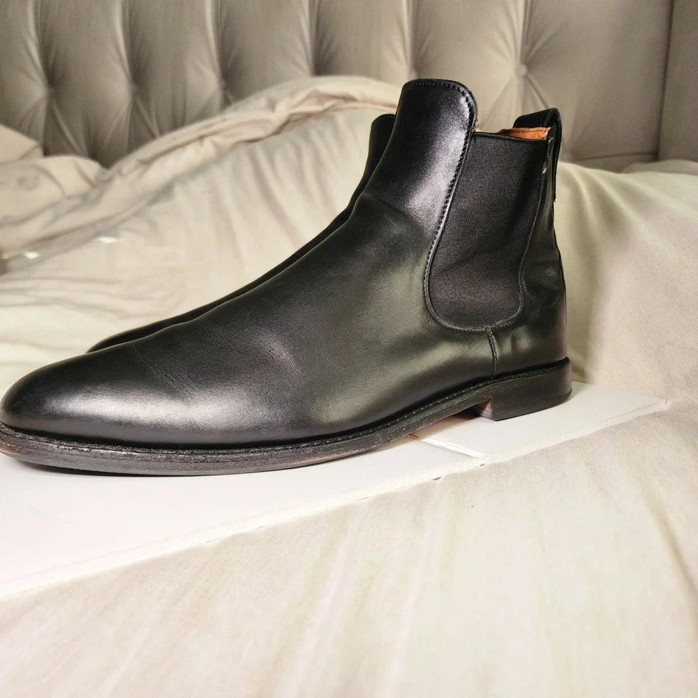 Allen Edmonds Chelsea Boots Men 11.5 D Black Good 7522 Leather Bench Welt Preppy